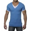 ADDICTED - AD121 T-SHIRT DOUBLE EFFET BLEU SURF