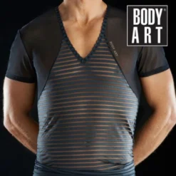 BODYART - T-SHIRT COL V DILINATA NOIR