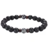 BRACELET EN PIERRE LAVE NOIR/GRIS/MARRON - MENGENERATION -mg MEN GENERATION SOLDES bracelet en pierre lave noirgrismarron mengeneration