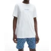 ENSEMBLE DE PYJAMA COURT BLANC ET BLEU MODERNE STRUCTURE - NM2177E - CALVIN KLEIN -mg MEN GENERATION SOLDES ensemble de pyjama court blanc et bleu moderne structure nm2177e calvin klein