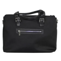 GRANDE BESACE / SAC PORTE ORDINATEUR ALCAZAR NOIR CORDURA ET CUIR S4004 - TED LAPIDUS