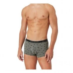 LOT DE 3 BOXERS NOIR/KAKI STRETCH COTON - EMPORIO ARMANI