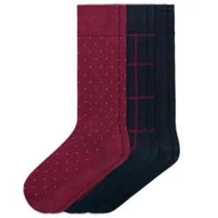 PACK DE 3 PAIRES DE CHAUSSETTES MARINE ET BORDEAUX P703047 - IMPETUS