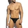 SLIP DE BAIN NOIR EFFET SERPENT 2226 - ES COLLECTION