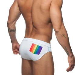 SLIP DE BAIN RAINBOW BLANC ADS195 - ADDICTED -mg MEN GENERATION SOLDES slip de bain rainbow blanc ads195 addicted 2