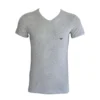 T-SHIRT GRIS COL V STRETCH COTON BASIC - EMPORIO ARMANI -mg MEN GENERATION SOLDES t shirt gris col v stretch coton basic emporio armani