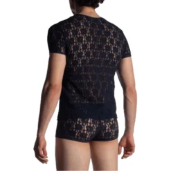 T-SHIRT MARINE EN DENTELLE POLYAMIDE TOWER STRING M853 - MANSTORE