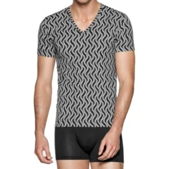 T-SHIRT MOTIF NOIR ET BLANC 1300K68 - IMPETUS